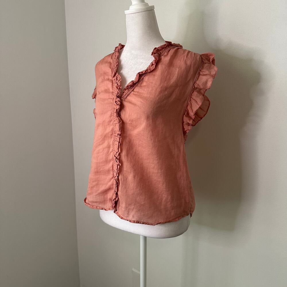 Frame Pink Button Front Sleeveless Top Size Xs - image 3
